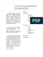 Práctica Ley de Velocidad de Una Reacción: Experimento 1