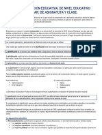 L1. La Planeacion Educativa J de Nivel Educativo Escolar J de Asignatuta y Clase