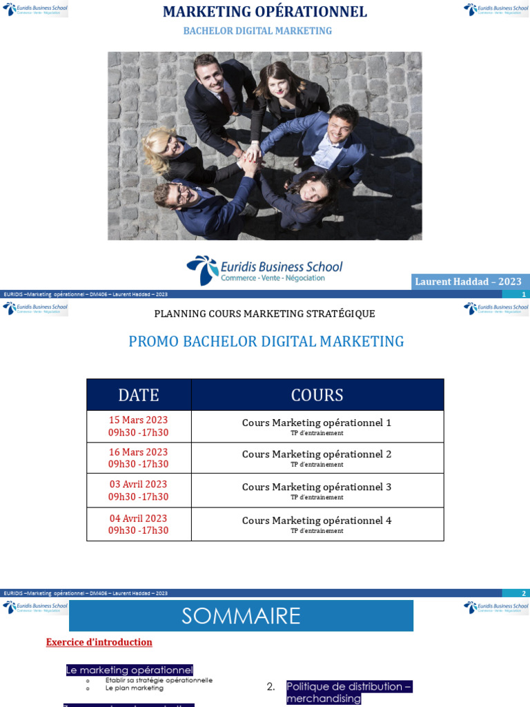 Marketing Opérationnel en Bachelor | PDF | Commercialisation ...