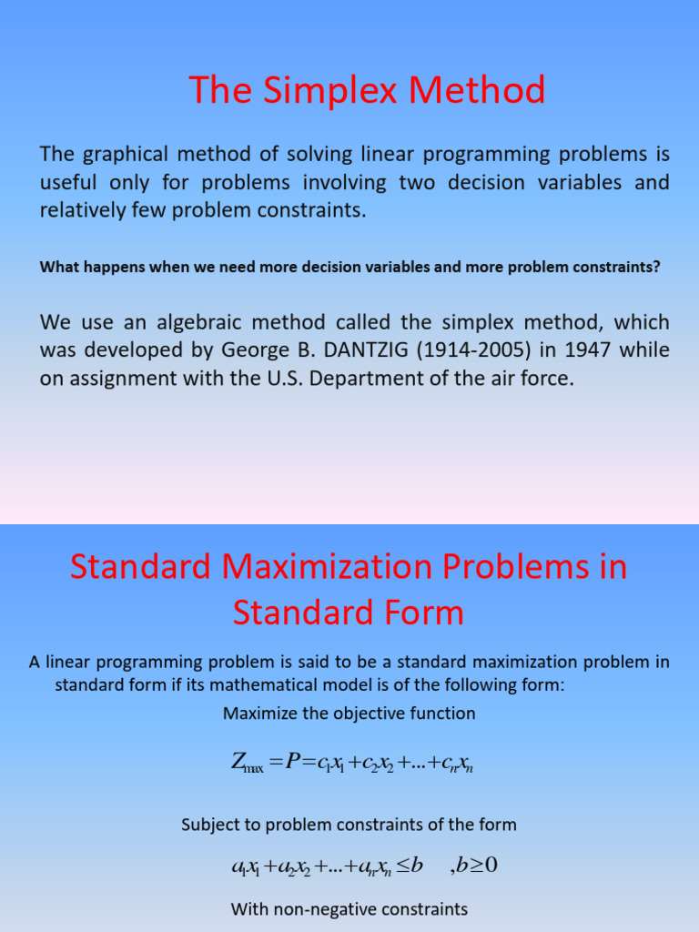 The Simplex Method: What Happens When We Need More Decision Variables ...