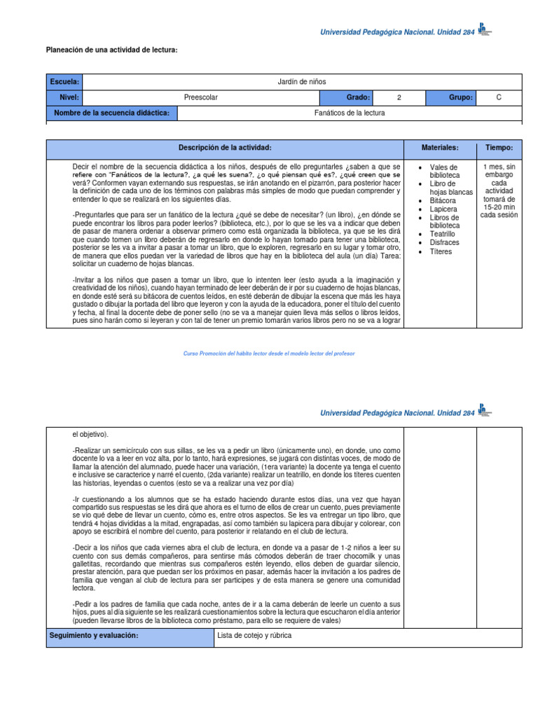 Fromato de diseño de actividad de 1 | PDF | Educación de la primera ...