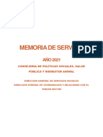 Memoria de Servicio: Consejeria de Políticas Sociales, Salud Pública Y Bienestar Animal