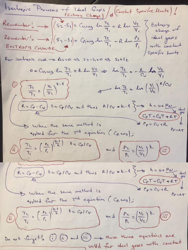 Ideal Gas Isentropic Entropy Examples | PDF