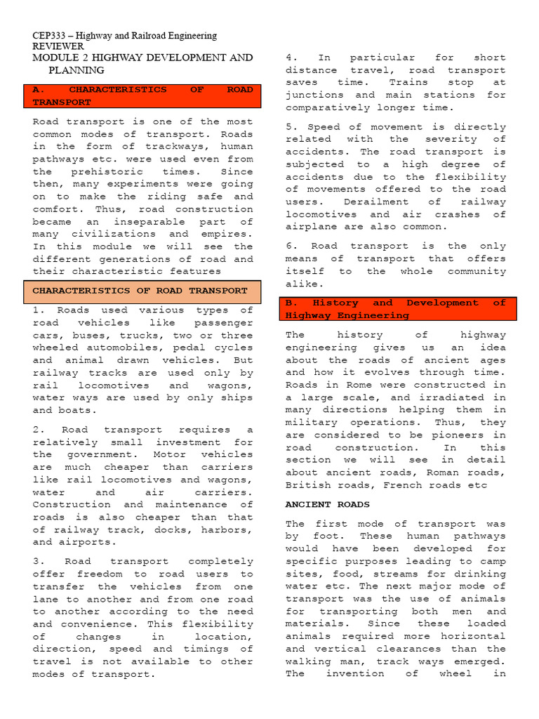 Highway Development and Planning Guide | PDF | Transport | Road