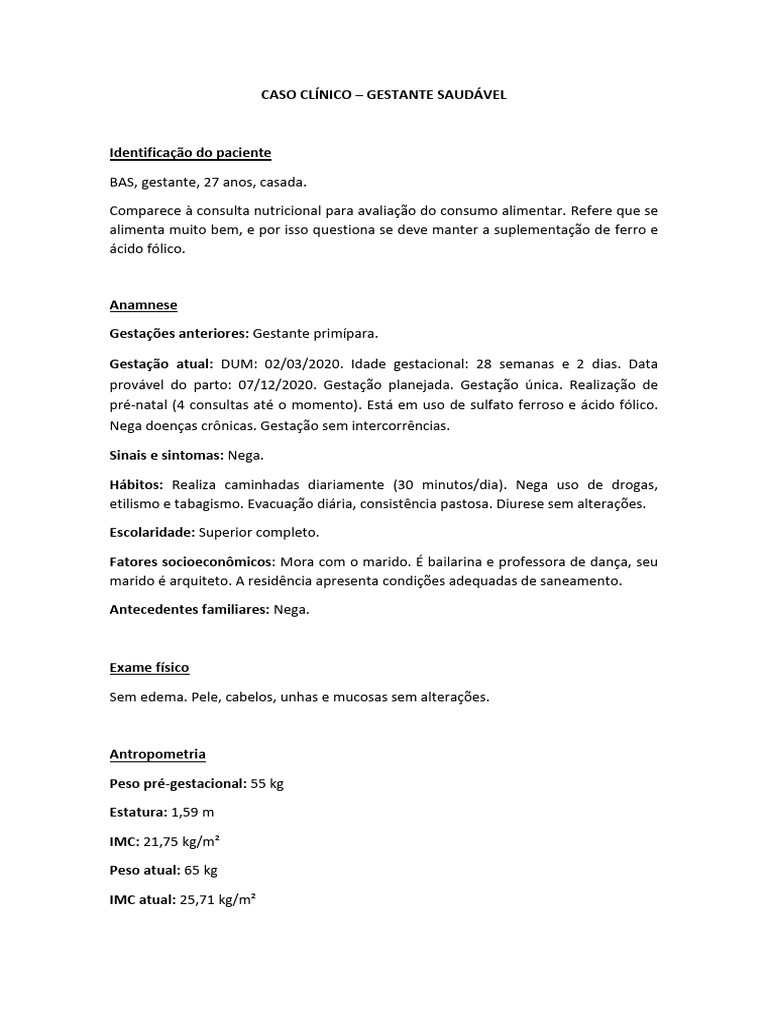 Avaliação Nutricional de Gestante | PDF | Gravidez | Ciências da Saúde