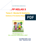 RPP Kelas 3: Tema 3: Benda Di Sekitarku