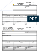 Formato Autorizacion de Pagos