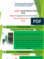 Magister: Tema: Puerto Maldonado-Perú: Rosali Palermo Matos Oliva. El Argumento de Autoridad