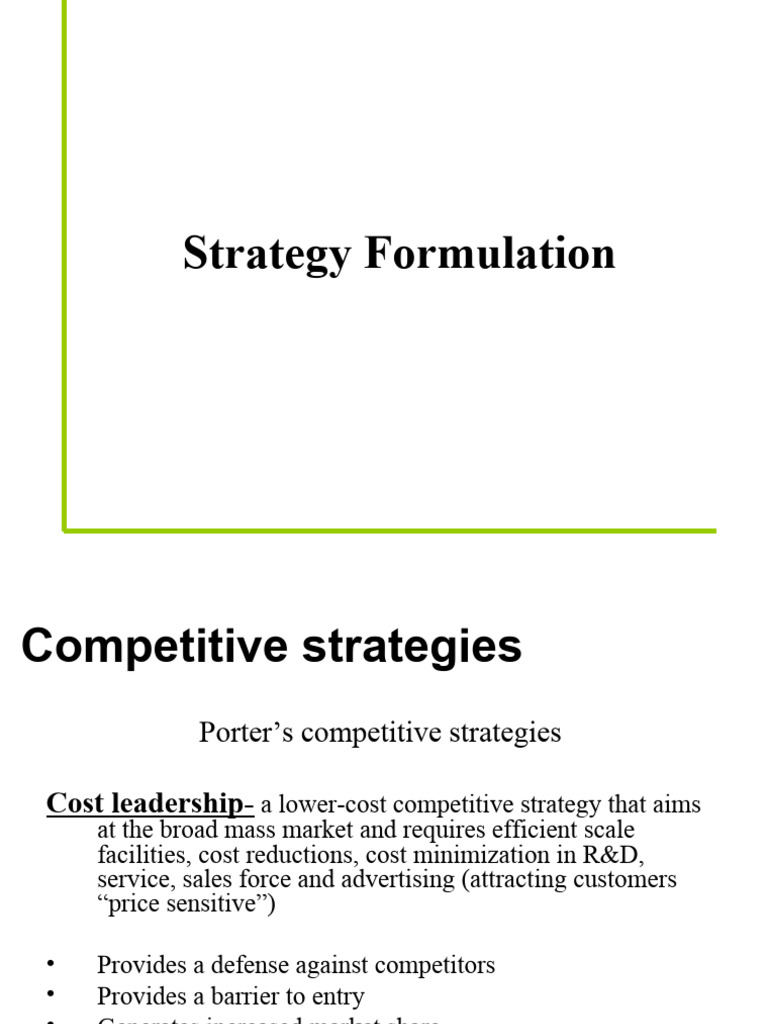 Ch.6 Strategy Formulation | PDF | Strategic Management | Joint Venture