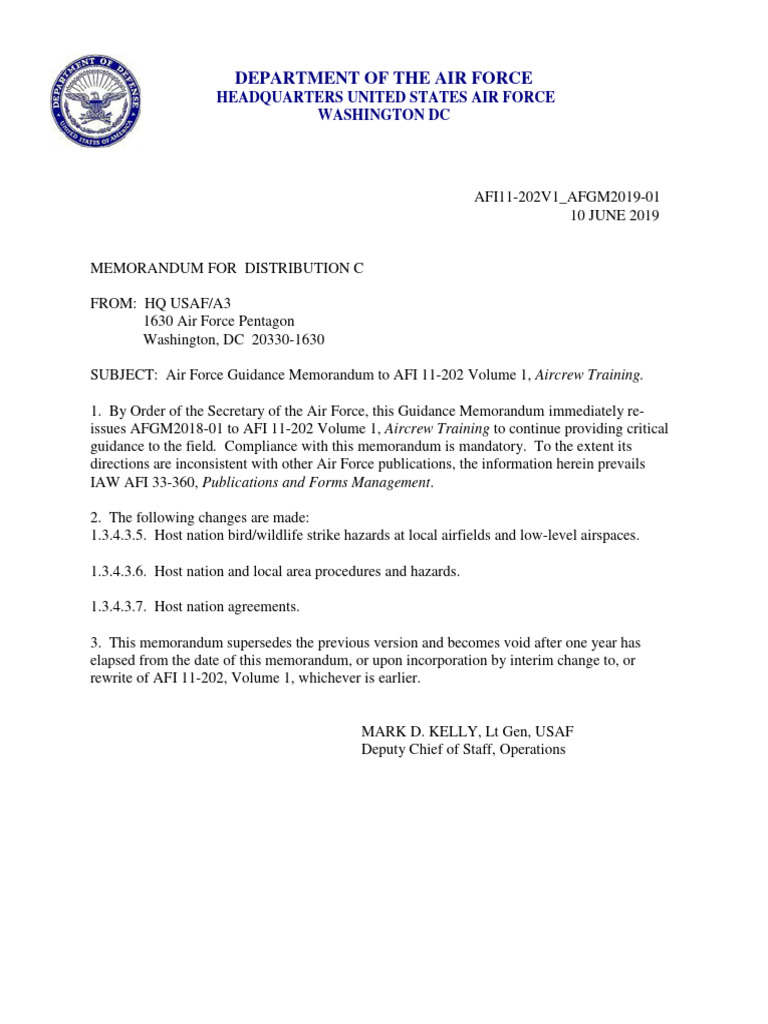 Afi11 202v1 | PDF | United States Air Force | Aviation