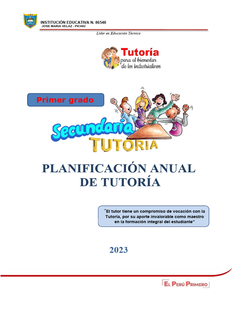 Planificación Anual de Tutoría 2023 | PDF | Aprendizaje | Las emociones