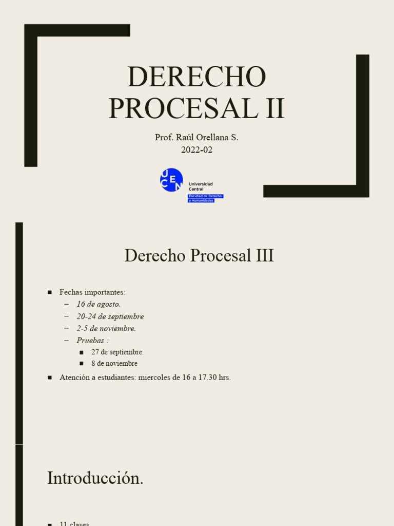 Introducción al Derecho Procesal II | PDF | Demanda judicial | Ley procesal
