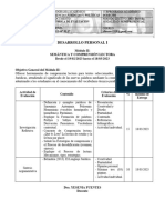 Rúbrica Modulo II - DESARROLLO PERSONAL I