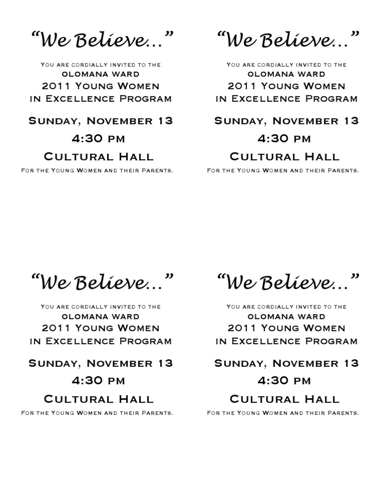 YW in Excellence Invites PDF