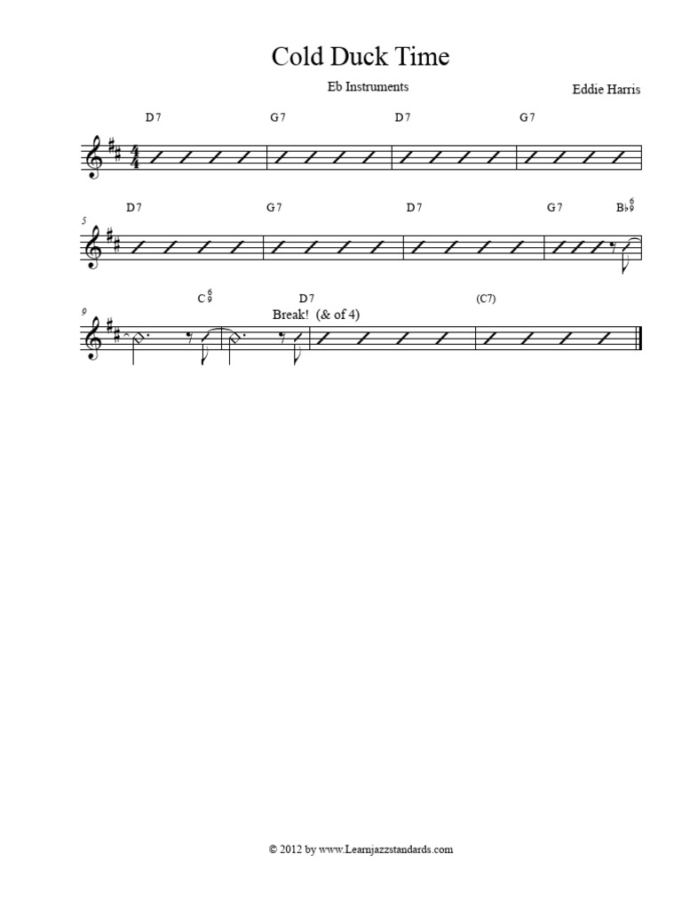 Cold Duck Time Eb Instruments | PDF