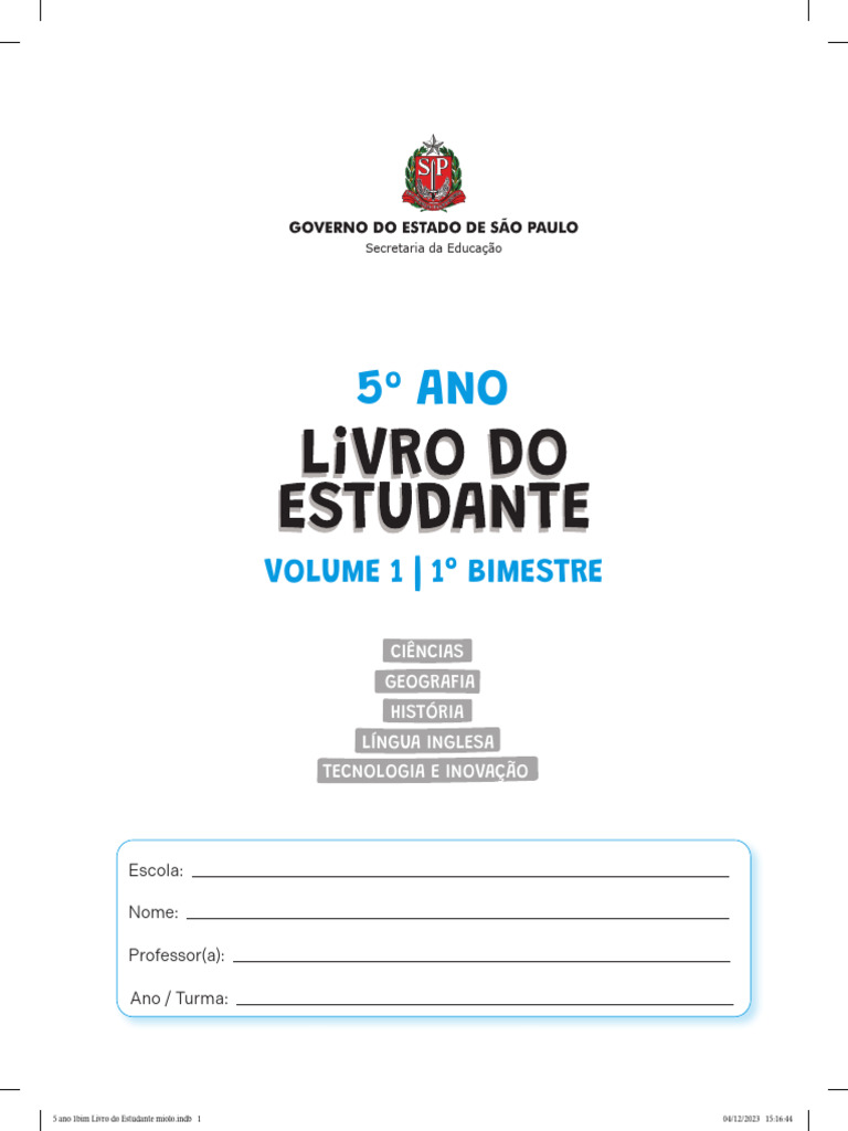5º Ano 1º Bimestre Livro Do Estudante | PDF | Ímã | Magnetismo