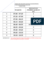 Contoh Jadwal Selama Bulan Puasa