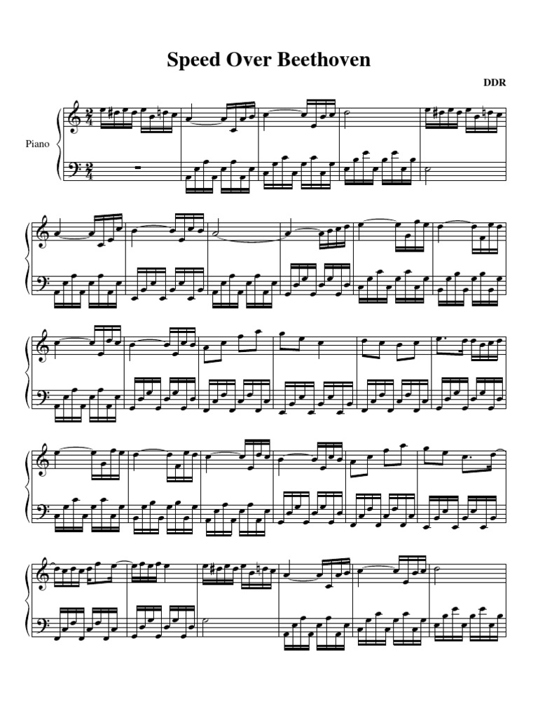 Ddr Speed Over Beethoven Piano Loisirs