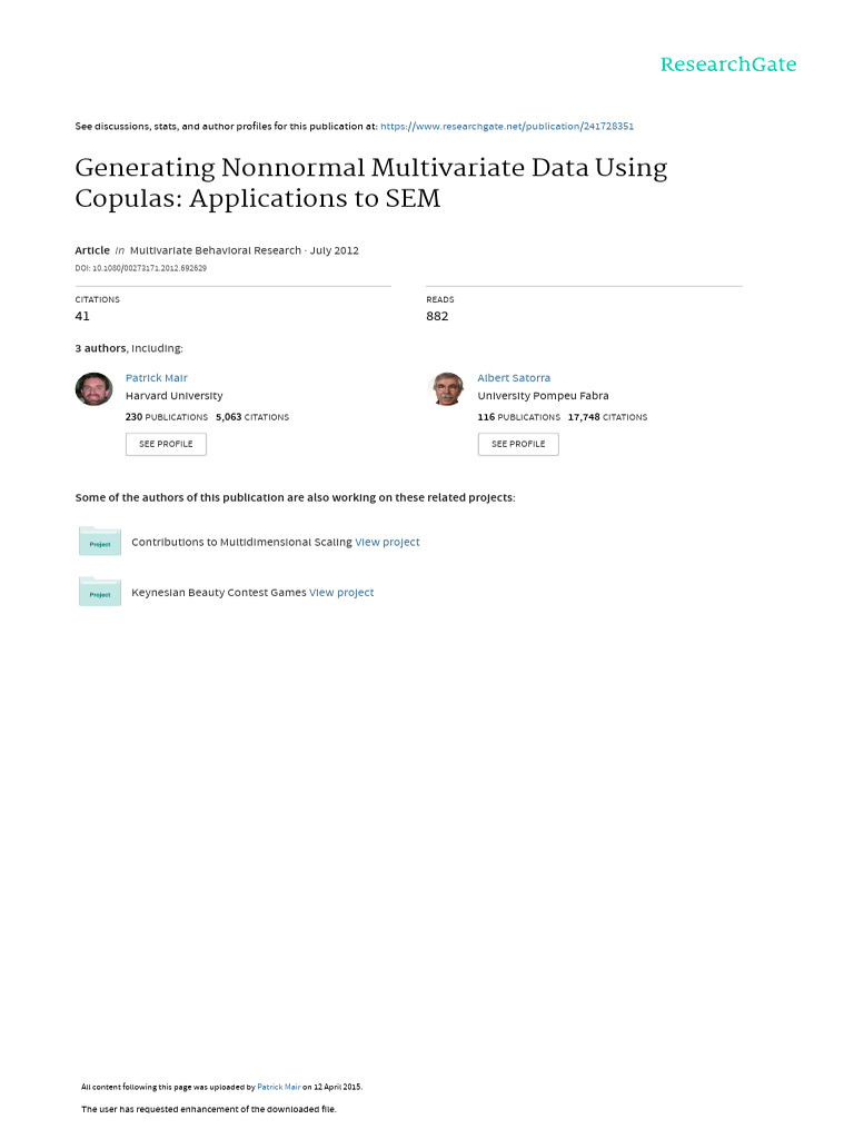 Copula MBR | PDF | Probability Distribution | Multivariate Statistics