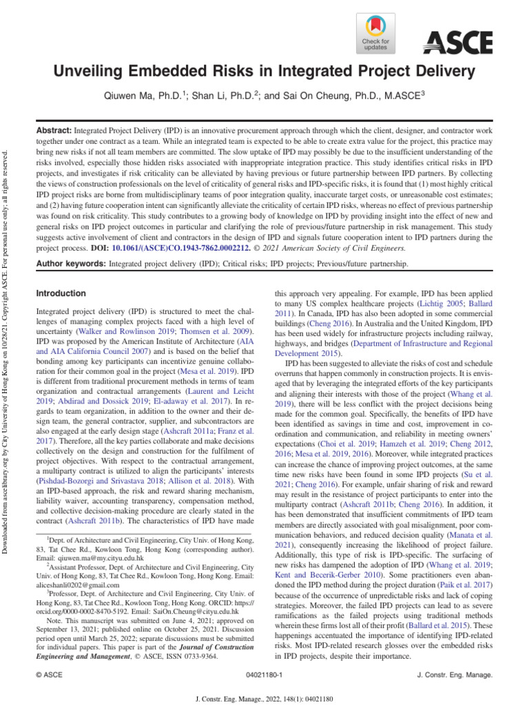 Unveiling Embedded Risks in IPD | PDF | Risk | Cooperation