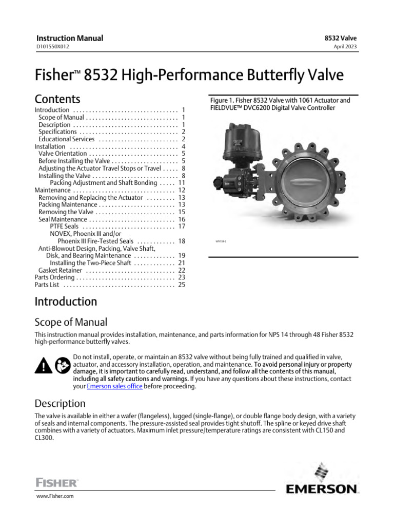 instructionmanualfisher8532highperformancebutterflyvalveen