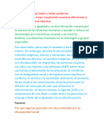 Acciones para Que Todas y Todos Podamos Desenvolvernos Mejor Respetando Nuestras Diferencias y Valorando Nuestros Talentos