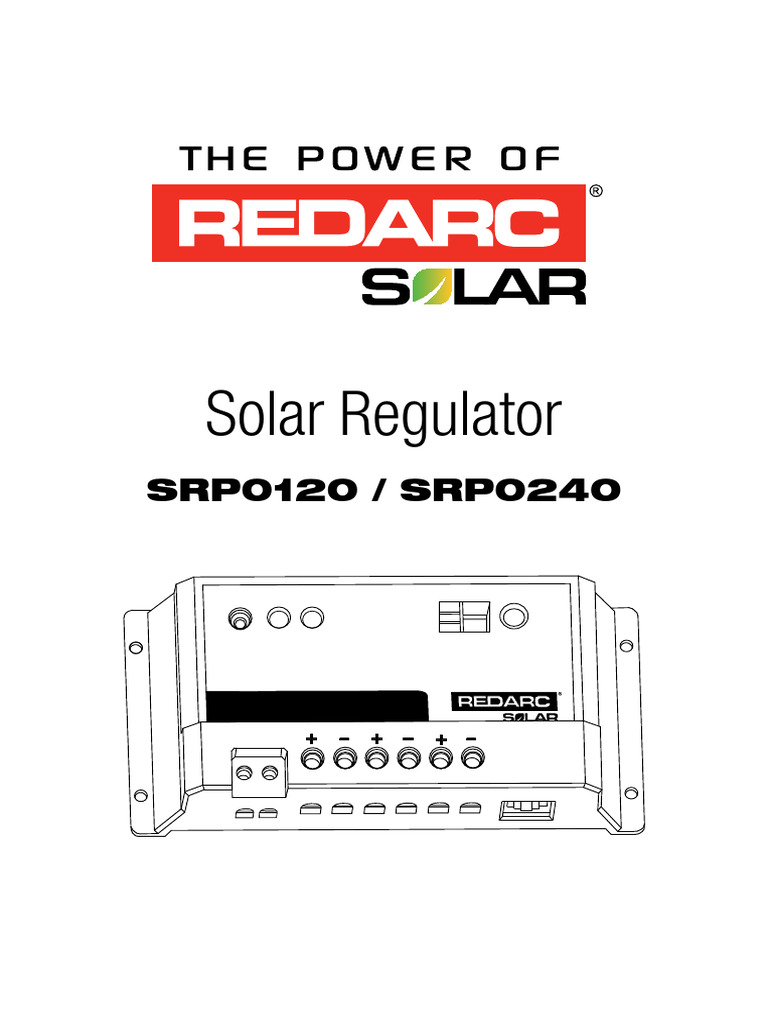 Redarc Solar Regulator User Manual | PDF | Fuse (Electrical) | Solar Panel