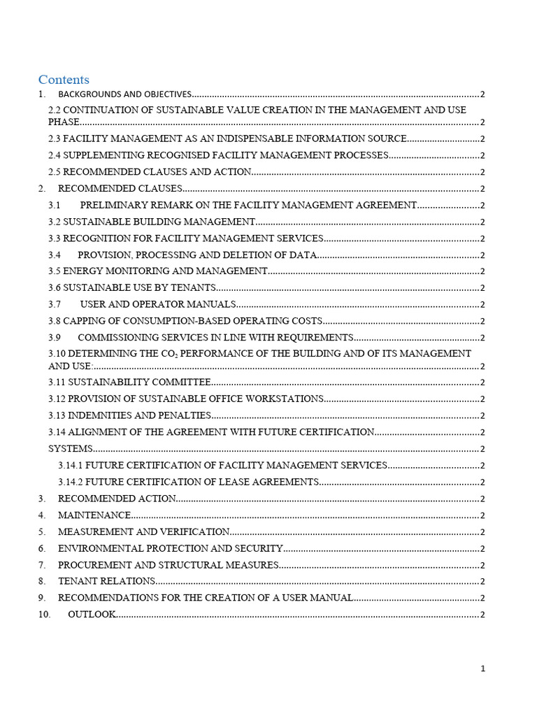 Sustainable Facility Management Guidelines | PDF | Sustainability ...