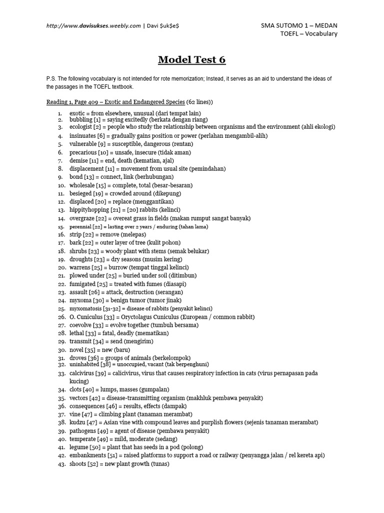 Toefl xi vocabulary exotic and endangered species pdf biology