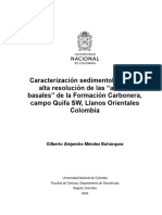 Caracterización Sedimentológica de Alta Resolución de Las "Arenas Basales" de La Formación Carbonera, Campo Quifa SW, Llanos Orientales Colombia