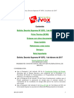 Contenido: Bolivia: Decreto Supremo #3070, 1 de Febrero de 2017 Ficha Técnica (DCMI) Enlaces Con Otros Documentos