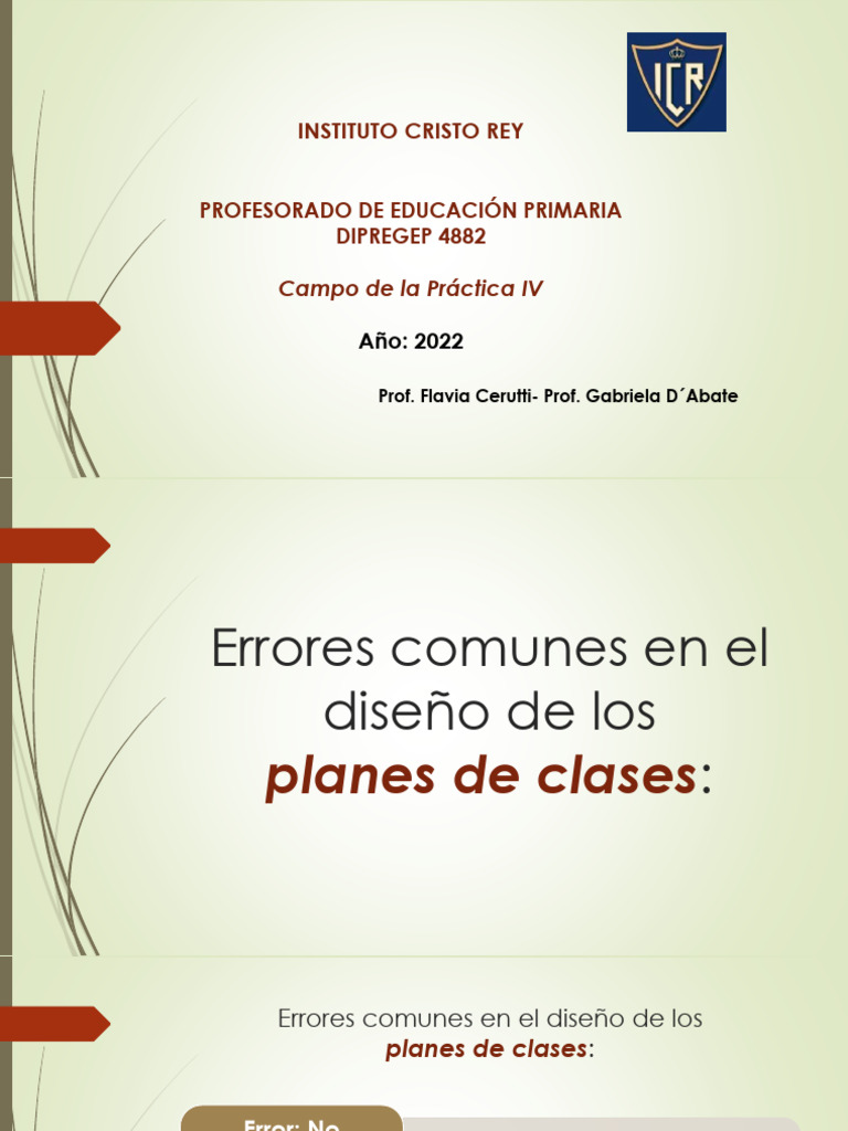 Errores En Planificacion Pdf Enseñando Plan De Estudios