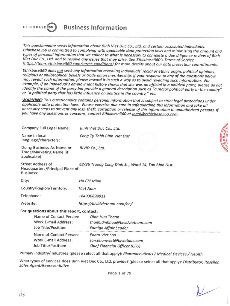 Ethixbase - Full Business Information Signed | PDF