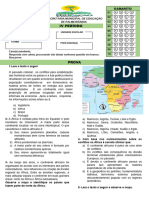 Prova Geografia 8 Ano IV Periodo