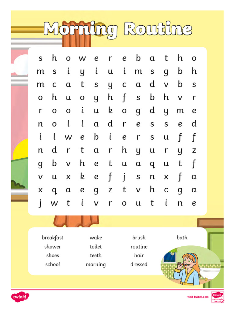 Morning Routine Word Search | PDF