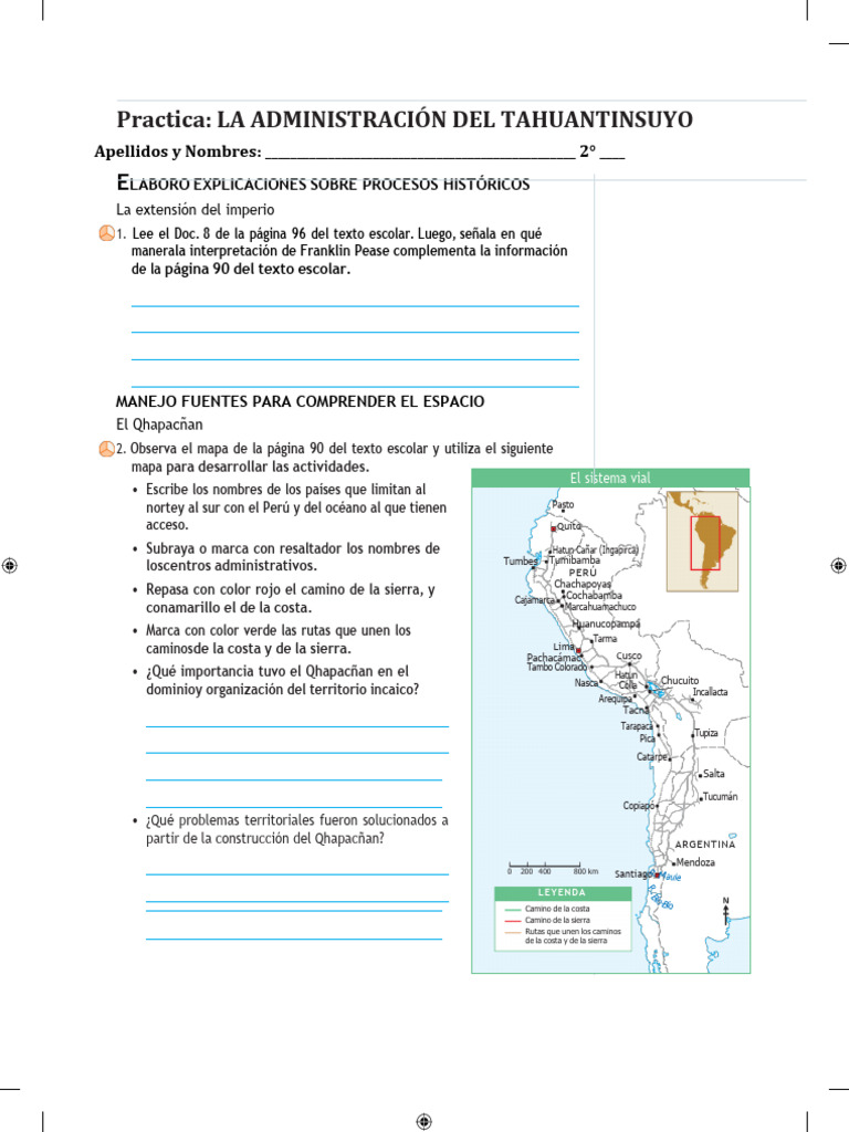 Ficha La Expansion Inca | PDF | Imperio Inca | Andes