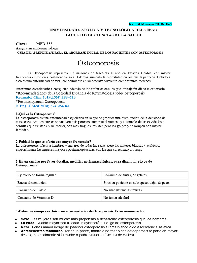 Guía Osteoporosis | PDF | Osteoporosis | Hueso