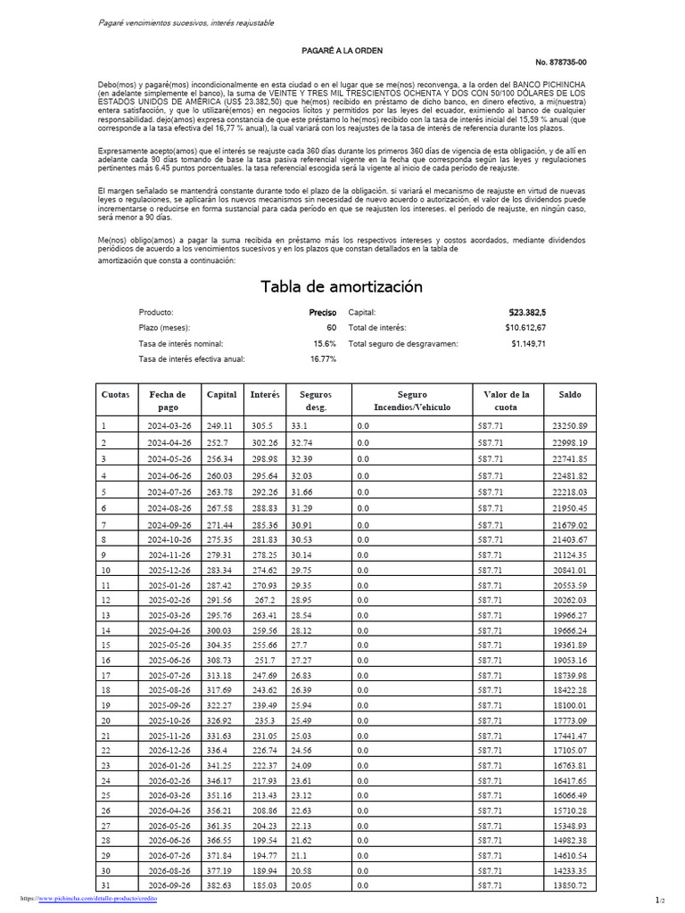 Tabla De Amortización Pdf Bancos Dividendo