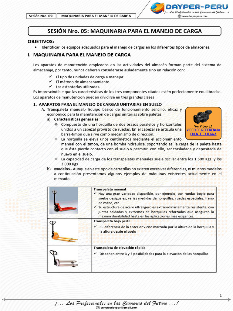S5 - Maquinaria para Manejo de Carga | PDF | Máquina elevadora | Motores