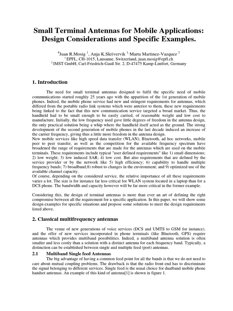 ISAP2007 - Mosig Et Al - Final | PDF | Antenna (Radio) | Gsm