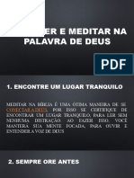 Como Ler e Meditar Na Palavra de Deus