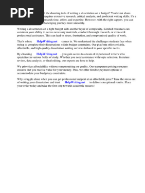 Budget Dissertation