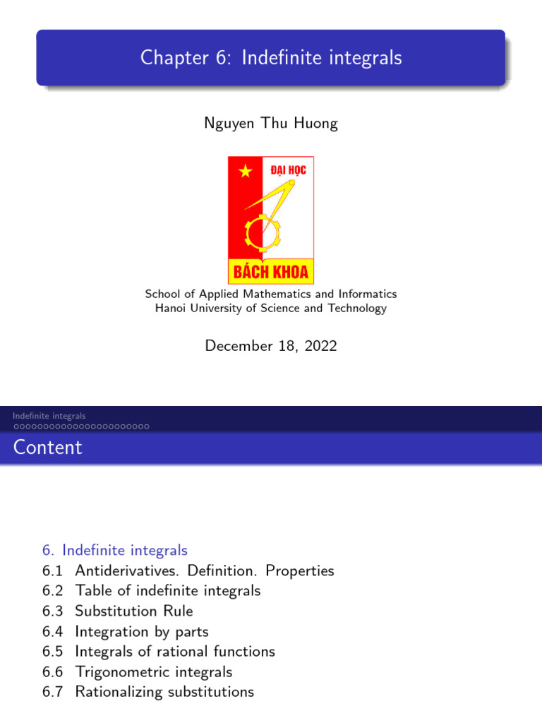 7 Indefinite Integral Pdf Integral Trigonometric Functions