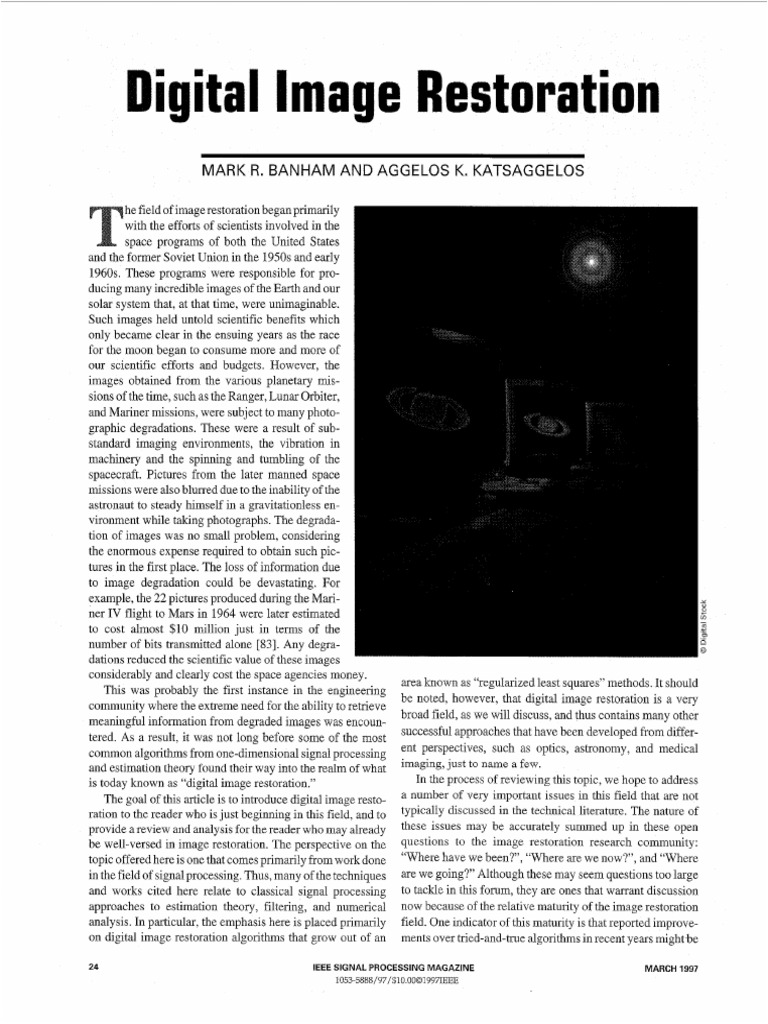 Digital Image Restoration Guide | PDF