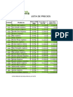 Lista de Precios 5 KG Febrero 2024