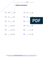 Addition - Worksheet 10