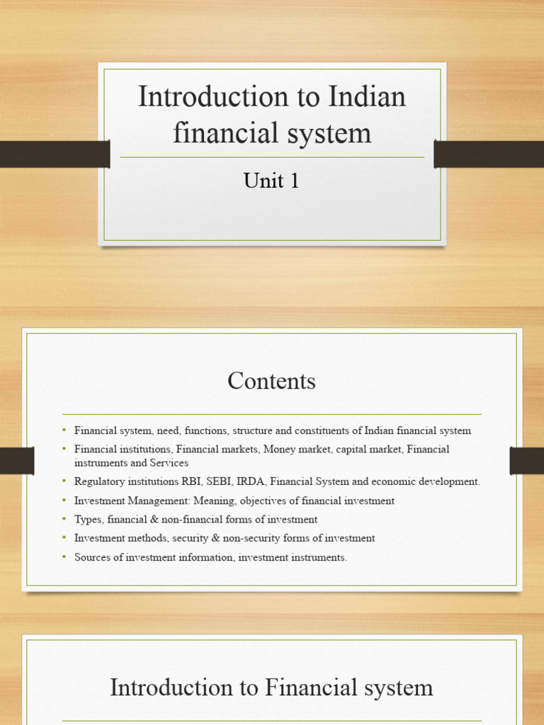 Overview of Indian Financial System | PDF | Investing | Financial Markets