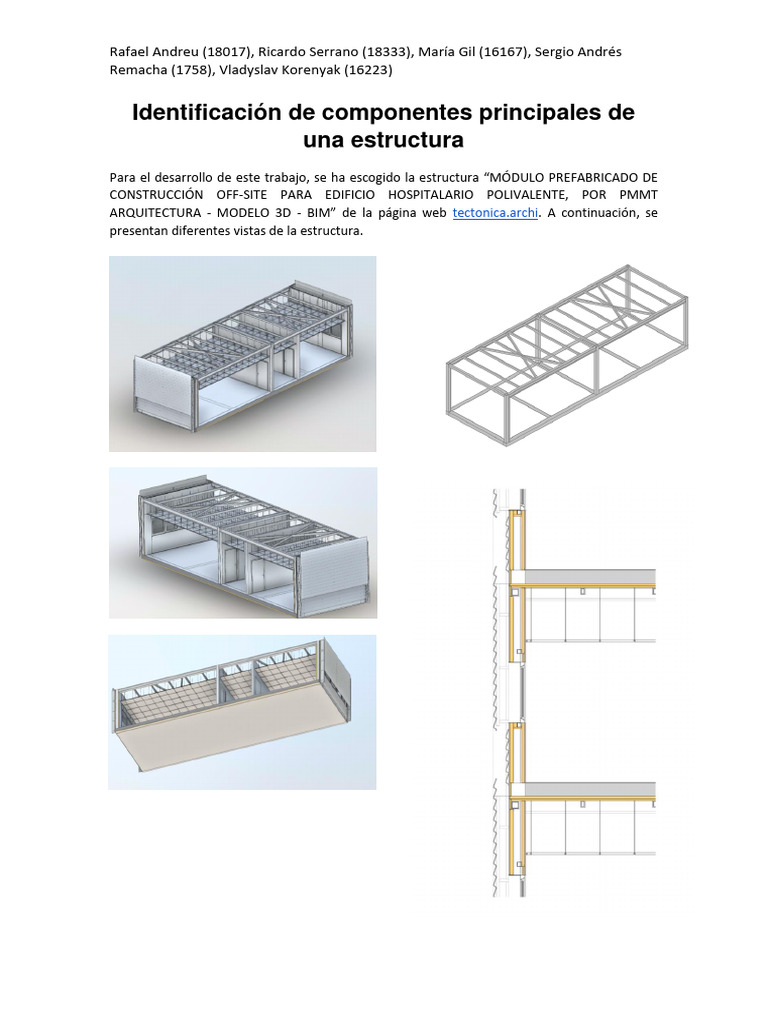 Análisis de Módulo Prefabricado Hospitalario | PDF | Viga (Estructura ...