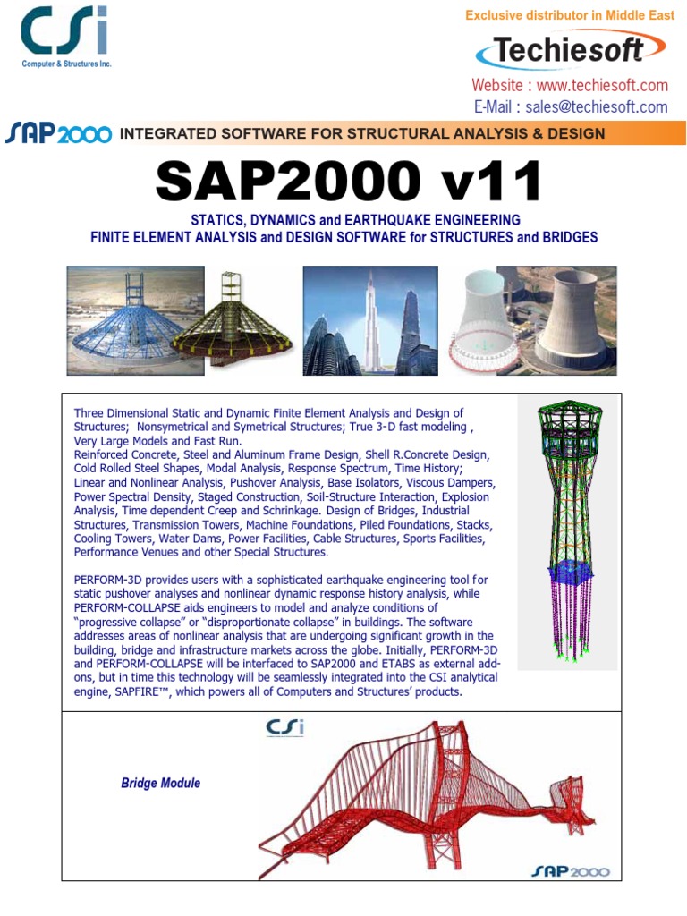 Sap 2000 Brochure | PDF | Bridge | Buckling