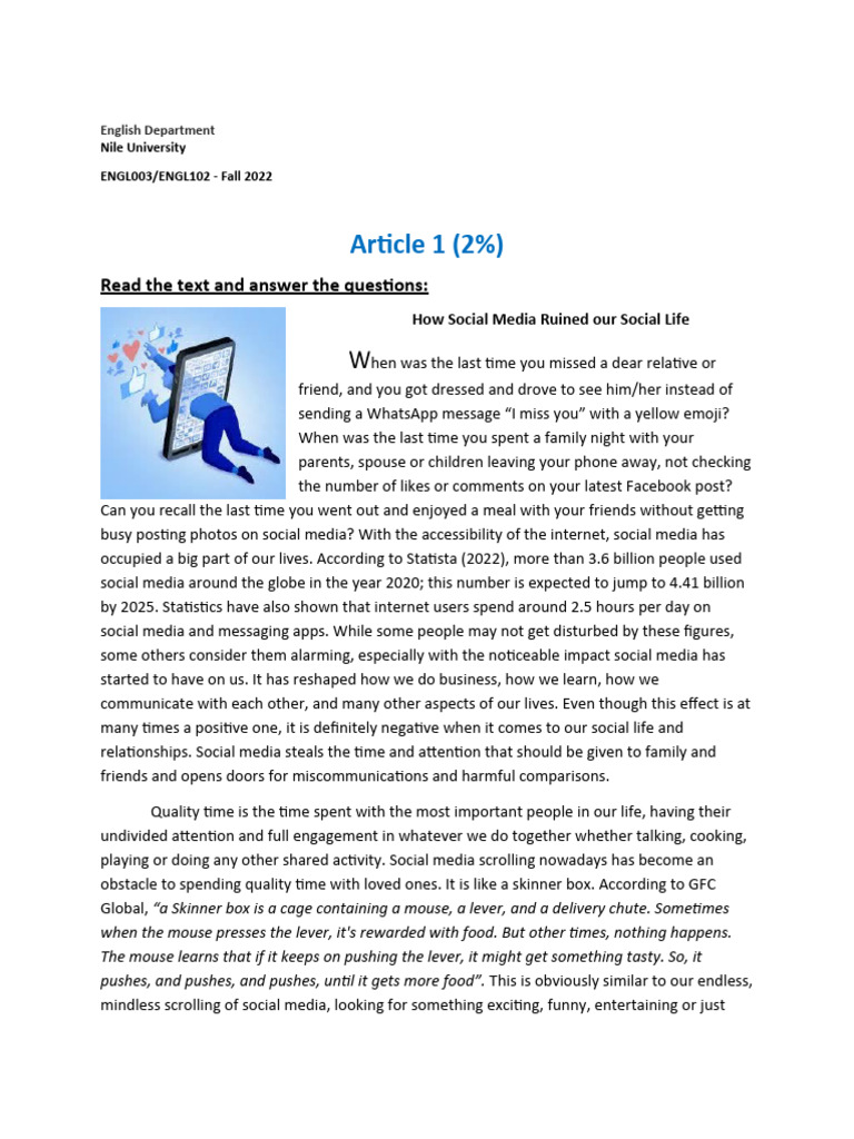 Ss Copy Of Article 1 2 How Social Media Ruined Our Social Life 2